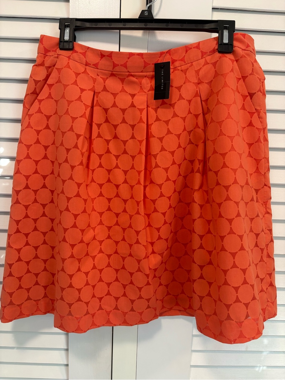 The Limited Orange Geometric Circle A-Line Skirt